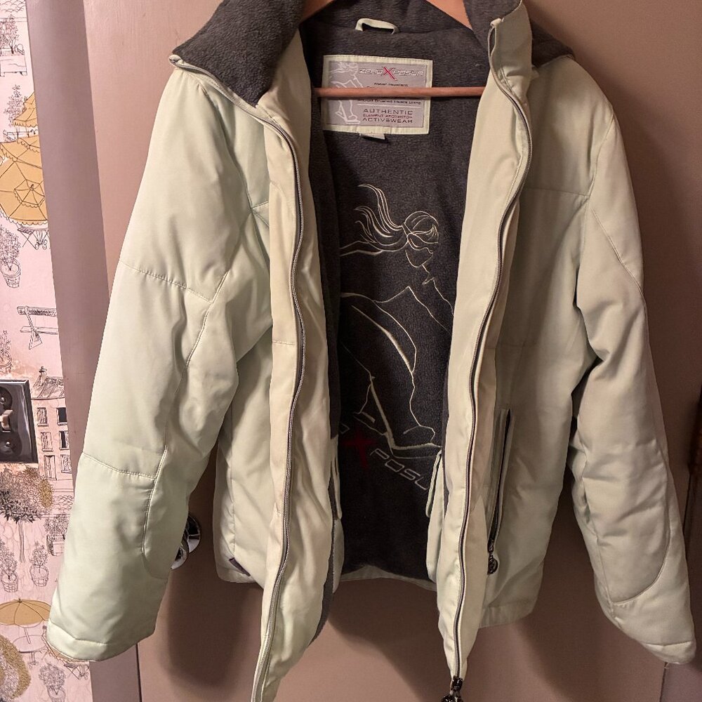 Zero Xposur Women's WINTER COAT With Removable Hood, Mint Green, Size M